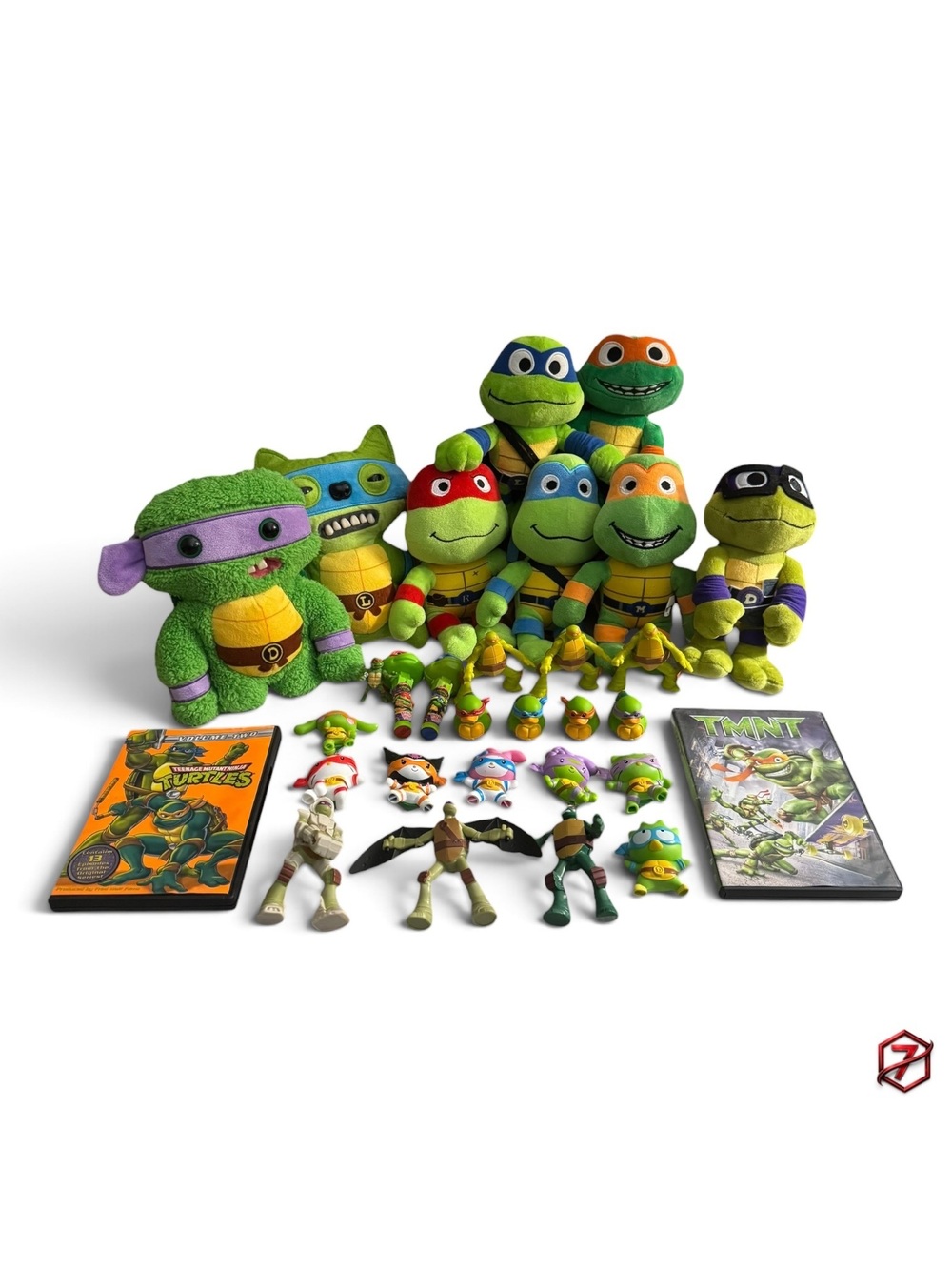TMNT Teenage Mutant Ninja Turtles 30-Piece Lot Fuggler Plush Figures DVDs Toys